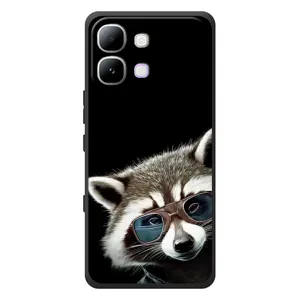 Силиконовый Чехол с Енотами на Infinix Note Edge (Стильный Енот)