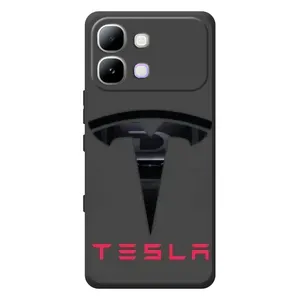 Силіконовий бампер з картинкою машини на Infinix Note Edge (Logo TESLA)
