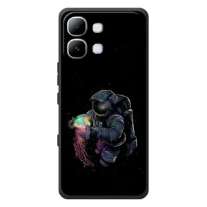 Силиконовый Чехол с принтом "Космонавты" на Infinix Note Edge (В руках земля)