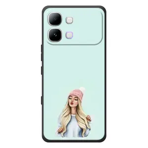 Силиконовый Чехол на Infinix Note Edge с картинкой Стильных Девушек (В шапке)