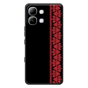 Силиконовый Чехол на Infinix Note Edge с картинкой Вышиванки (Вышиванка на черном)