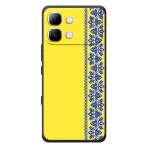 Силиконовый Чехол на Infinix Note Edge (Вышиванка на желтом)