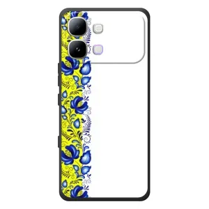 Силиконовый Чехол на Infinix Note Edge с картинкой Вышиванки (Желто-синяя вышиванка)