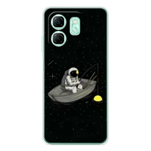 Силиконовый Чехол с принтом "Космонавты" на Infinix Smart 10 HD (Космонавт на рыбалке)