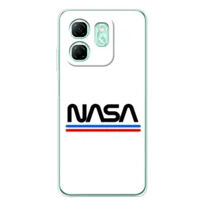 Силиконовый бампер с принтом "Наса" на Infinix Smart 10 HD (NASA на белом фоне)