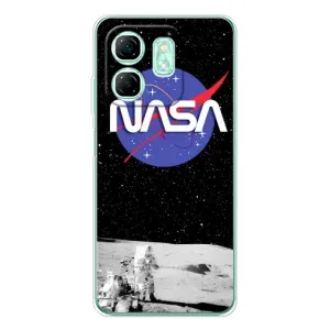 Силиконовый бампер с принтом "Наса" на Infinix Smart 10 HD (Nasa на луне)