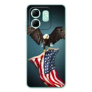 Чехол Флаг USA для Infinix Smart 10 HD (Орел и флаг)