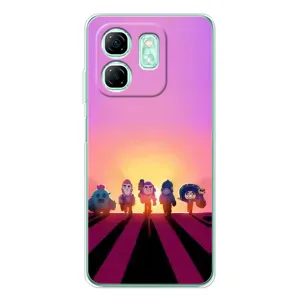 Силиконовый Чехол на Infinix Smart 10 HD с картинкой Brawl Stars (Персонажи в закате)