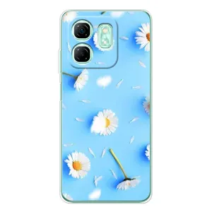 Чехол с Цветами для Infinix Smart 10 HD (ромашки на голубом)