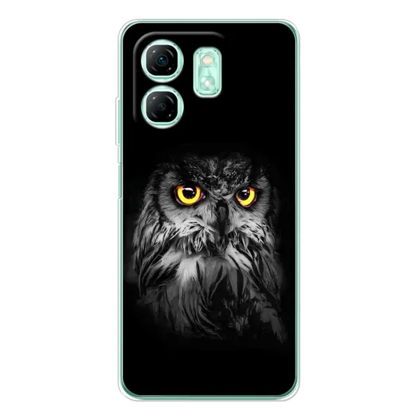 Чехол с рисунком «Сова на чёрном» для Infinix Smart 10 HD Чехол с рисунком «Сова на чёрном» для Infinix Smart 10 HD