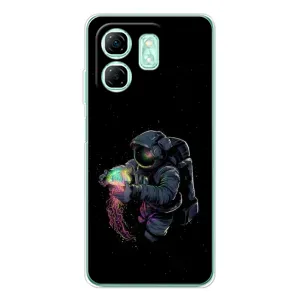 Силиконовый Чехол с принтом "Космонавты" на Infinix Smart 10 HD (В руках земля)