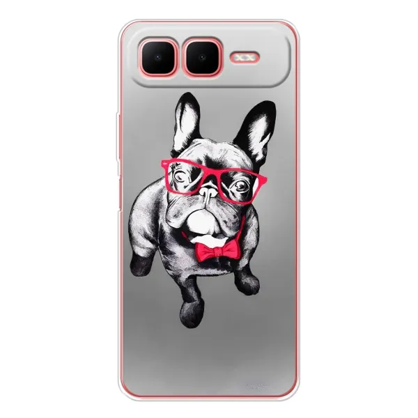 Чехол с рисунком «Бульдог в очках» для Infinix Smart 10 Plus Чехол с рисунком «Бульдог в очках» для Infinix Smart 10 Plus