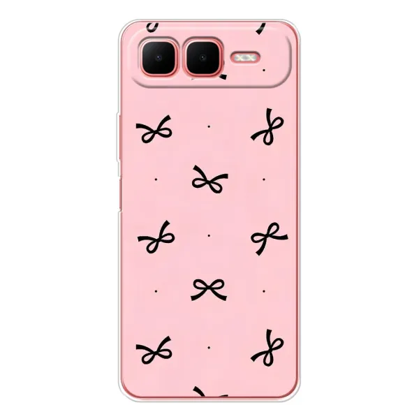 Чехол с рисунком «Черные бантики» для Infinix Smart 10 Plus Чехол с рисунком «Черные бантики» для Infinix Smart 10 Plus