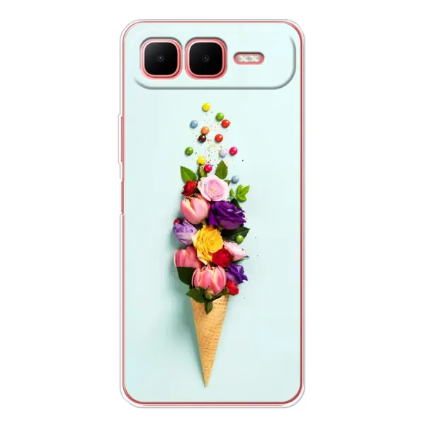 Чехол с рисунком «Цветок-мороженное» для Infinix Smart 10 Plus Чехол с рисунком «Цветок-мороженное» для Infinix Smart 10 Plus