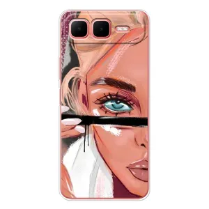 Силіконовый Чохол на Infinix Smart 10 Plus з картинкой Модных девушек (Дівчина та вії)