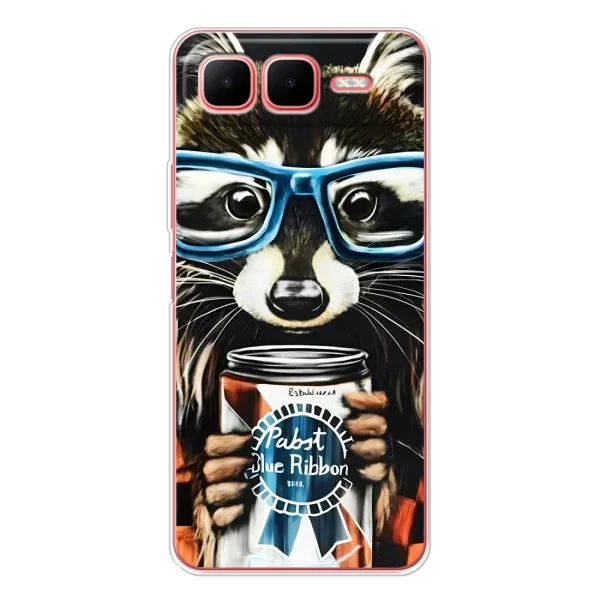 Чехол с рисунком «Енот в очках» для Infinix Smart 10 Plus Чехол с рисунком «Енот в очках» для Infinix Smart 10 Plus