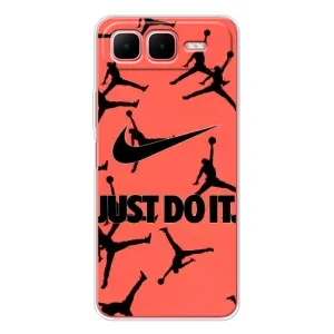 Силиконовый Чехол Nike Air Jordan на Смарт 10 Плюс (Just Do It)