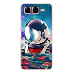 Силіконовый Чохол з принтом "Космонавти" на Infinix Smart 10 Plus (Космонавт у воді)