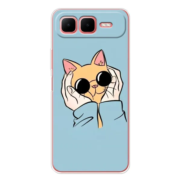 Чехол с рисунком «КОТИК в очках» для Infinix Smart 10 Plus Чехол с рисунком «КОТИК в очках» для Infinix Smart 10 Plus