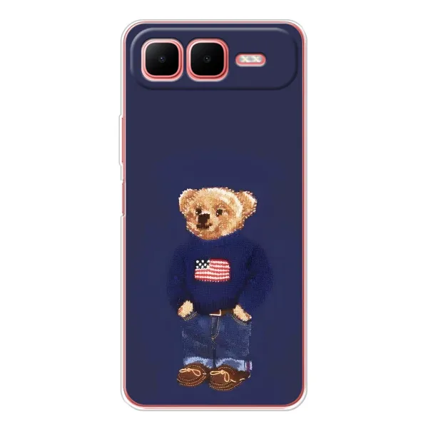 Чехол с рисунком «Мишка USA» для Infinix Smart 10 Plus