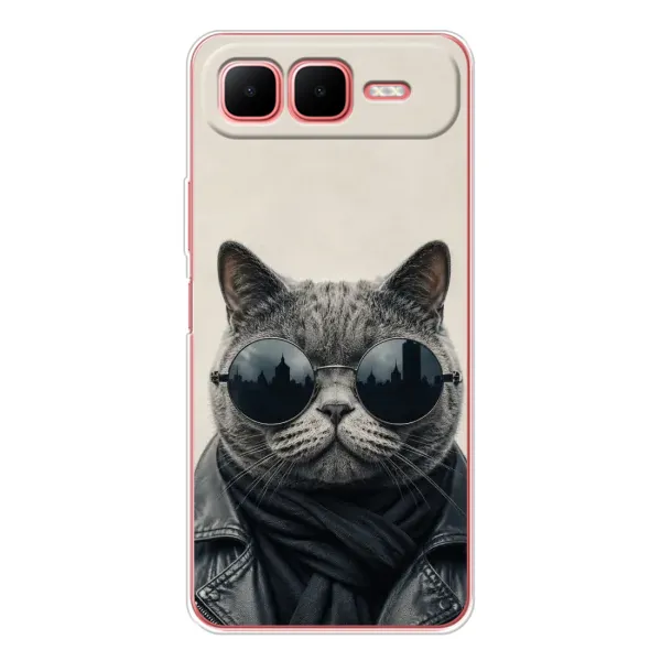 Чехол с рисунком «Модный кот» для Infinix Smart 10 Plus Чехол с рисунком «Модный кот» для Infinix Smart 10 Plus