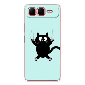 Силиконовый чехол с котиком для Infinix Smart 10 Plus (Падающий кот)