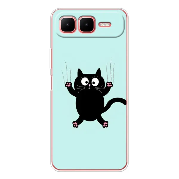 Чехол с рисунком «Падающий кот» для Infinix Smart 10 Plus