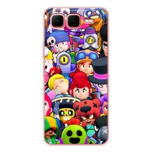 Силиконовый Чехол на Infinix Smart 10 Plus с картинкой Brawl Stars (Персонажи)