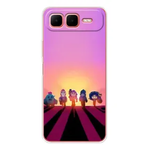 Силиконовый Чехол на Infinix Smart 10 Plus с картинкой Brawl Stars (Персонажи в закате)