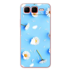 Чехол с Цветами для Infinix Smart 10 Plus (ромашки на голубом)