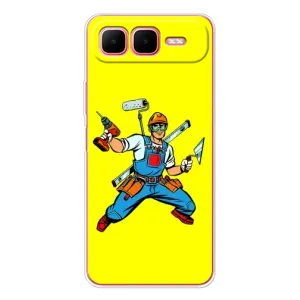 Силиконовый бампер (Работники) на Infinix Smart 10 Plus (Строитель)