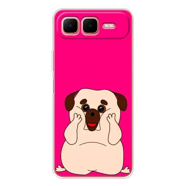 Чехол с рисунком «Веселый Мопсик» для Infinix Smart 10 Plus Чехол с рисунком «Веселый Мопсик» для Infinix Smart 10 Plus
