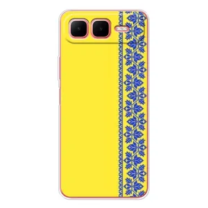 Силіконовый Чохол на Infinix Smart 10 Plus (Вишиванка на жовтому фоні)