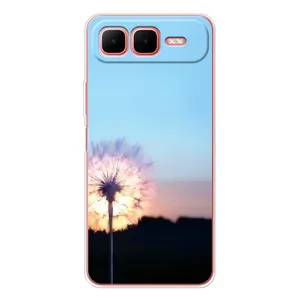 Силиконовый Чехол с одуванчиками на Infinix Smart 10 Plus (Закат с одуванчиком)
