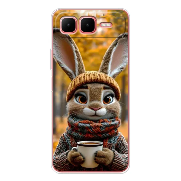 Чехол с рисунком «Зайчик с кофе» для Infinix Smart 10 Plus Чехол с рисунком «Зайчик с кофе» для Infinix Smart 10 Plus