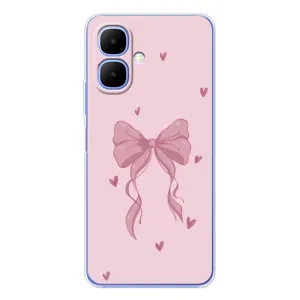 Чехол банты для Infinix Smart 10 (Бант на розовом)
