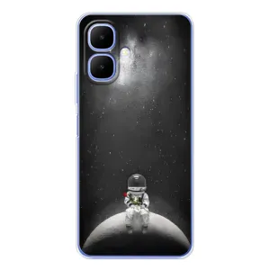 Силиконовый Чехол с принтом "Космонавты" на Infinix Smart 10 (Космонавт романтик)