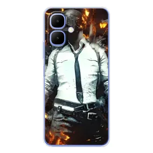 Силиконовый чехол с картинкой "Герой Pubg" на Infinix Smart 10 (Man Пубг)