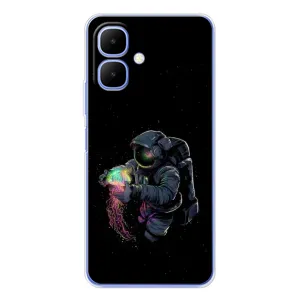 Силиконовый Чехол с принтом "Космонавты" на Infinix Smart 10 (В руках земля)