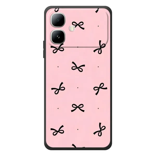 Чехол с рисунком «Черные бантики» для Infinix Smart 20