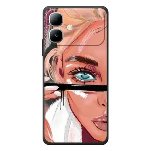 Силіконовый Чохол на Infinix Smart 20 з картинкой Модных девушек (Дівчина та вії)