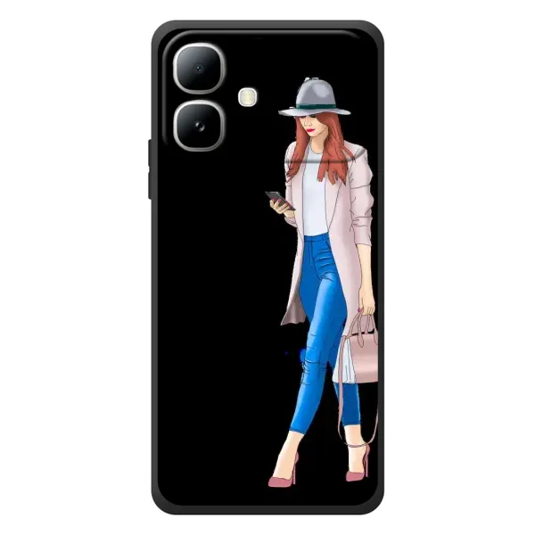 Чехол с рисунком «Девушка со смартфоном» для Infinix Smart 20 Чехол с рисунком «Девушка со смартфоном» для Infinix Smart 20