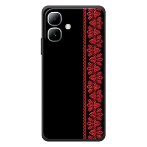 Силиконовый Чехол на Infinix Smart 20 (Красная Вышиванка)