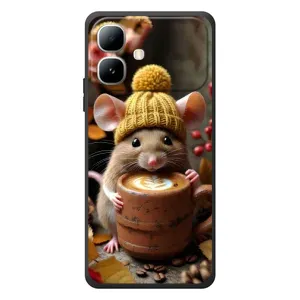 Друкований чохол 'Звірята з кавою' для Infinix Smart 20 (Мишка з кавою)
