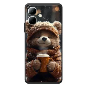 Друкований чохол 'Звірята з кавою' для Infinix Smart 20 (Ведмедик з кавою)