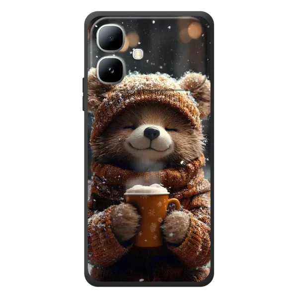 Чехол с рисунком «Медвежонок с кофе» для Infinix Smart 20 Чехол с рисунком «Медвежонок с кофе» для Infinix Smart 20