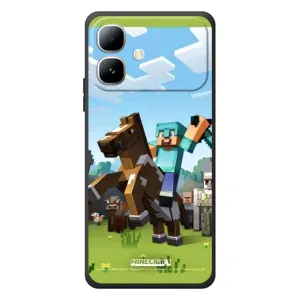 Чехлы для Infinix Smart 20 (Персонажи Майн Крафт) (На коне)