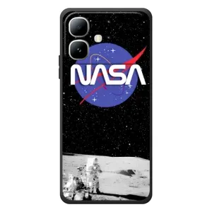 Силиконовый бампер с принтом "Наса" на Infinix Smart 20 (Nasa на луне)