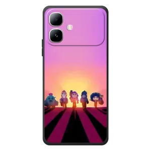 Силиконовый Чехол на Infinix Smart 20 с картинкой Brawl Stars (Персонажи в закате)