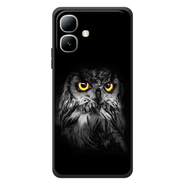 Чехол с рисунком «Сова на чёрном» для Infinix Smart 20 Чехол с рисунком «Сова на чёрном» для Infinix Smart 20